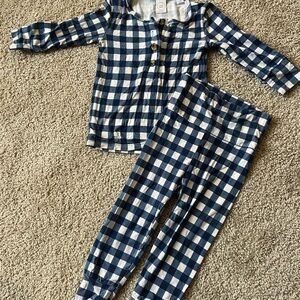LouLou Blue Checkered Pajama Set